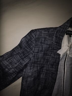 Carolina Navy Grid-Pattern Women's Blazer